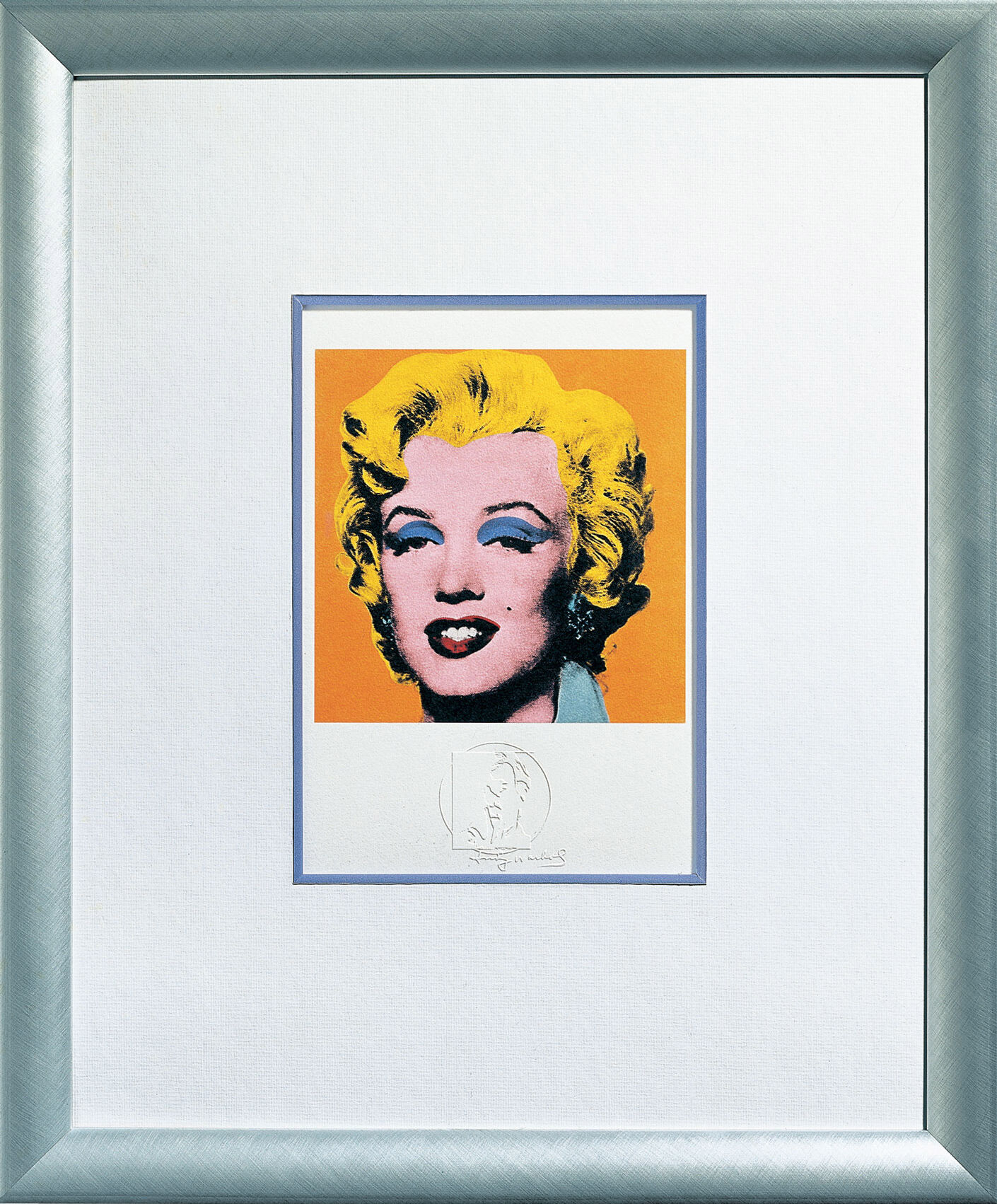 Beeld "Shot Orange Marilyn" (1967), ingelijst von Andy Warhol