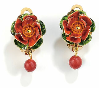 Clip-on earrings "Heart of a Rose"