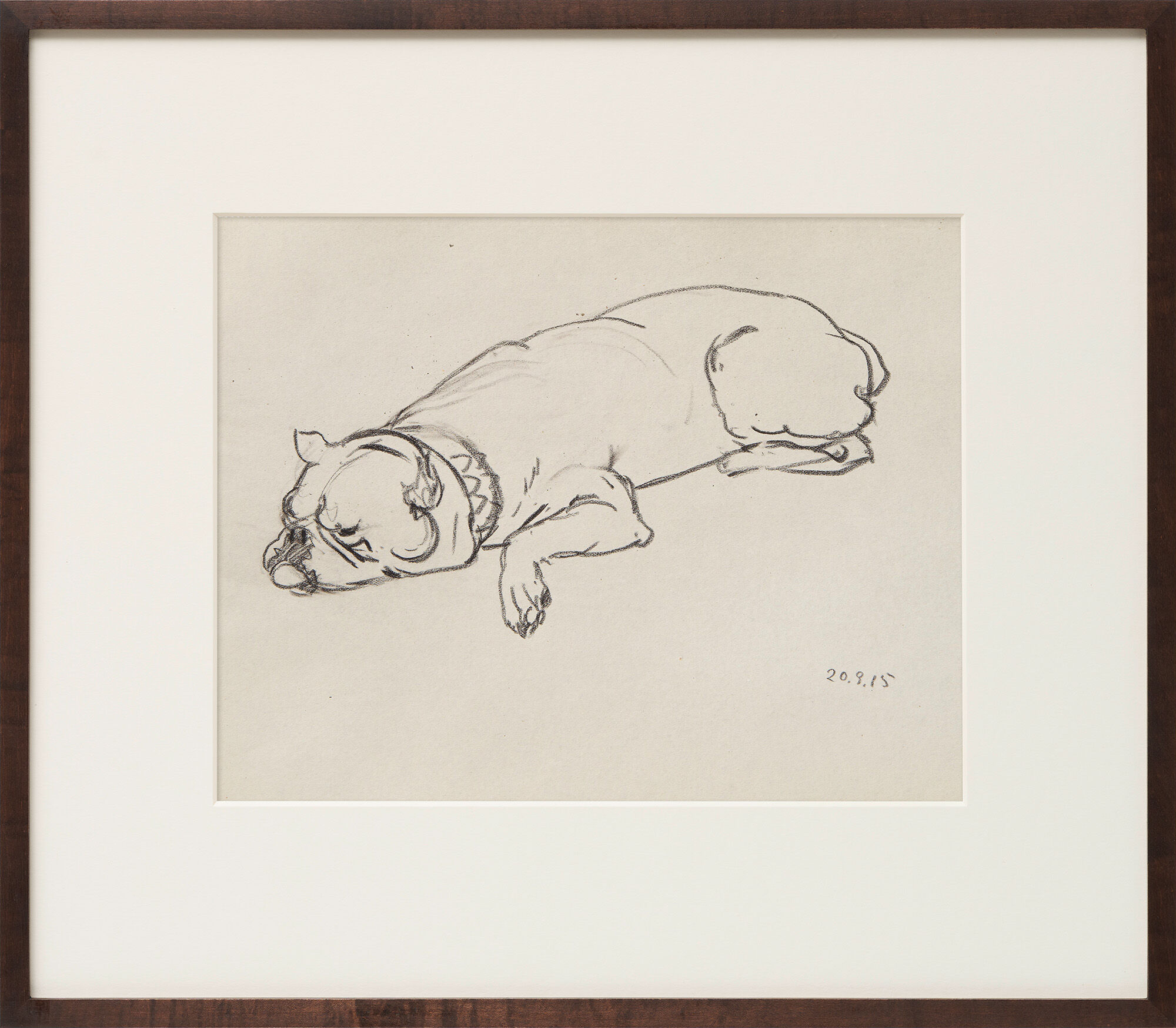 Picture "Study of a Sleeping Boxer" (1956) (Unique piece) by Renée Sintenis