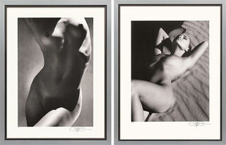 Set of 2 pictures "Female Torso" + "Echo Johnson", framed by Greg Gorman