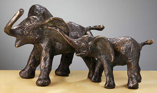 Skulptur "Elefantenfamilie", Bronze von Kurt Arentz