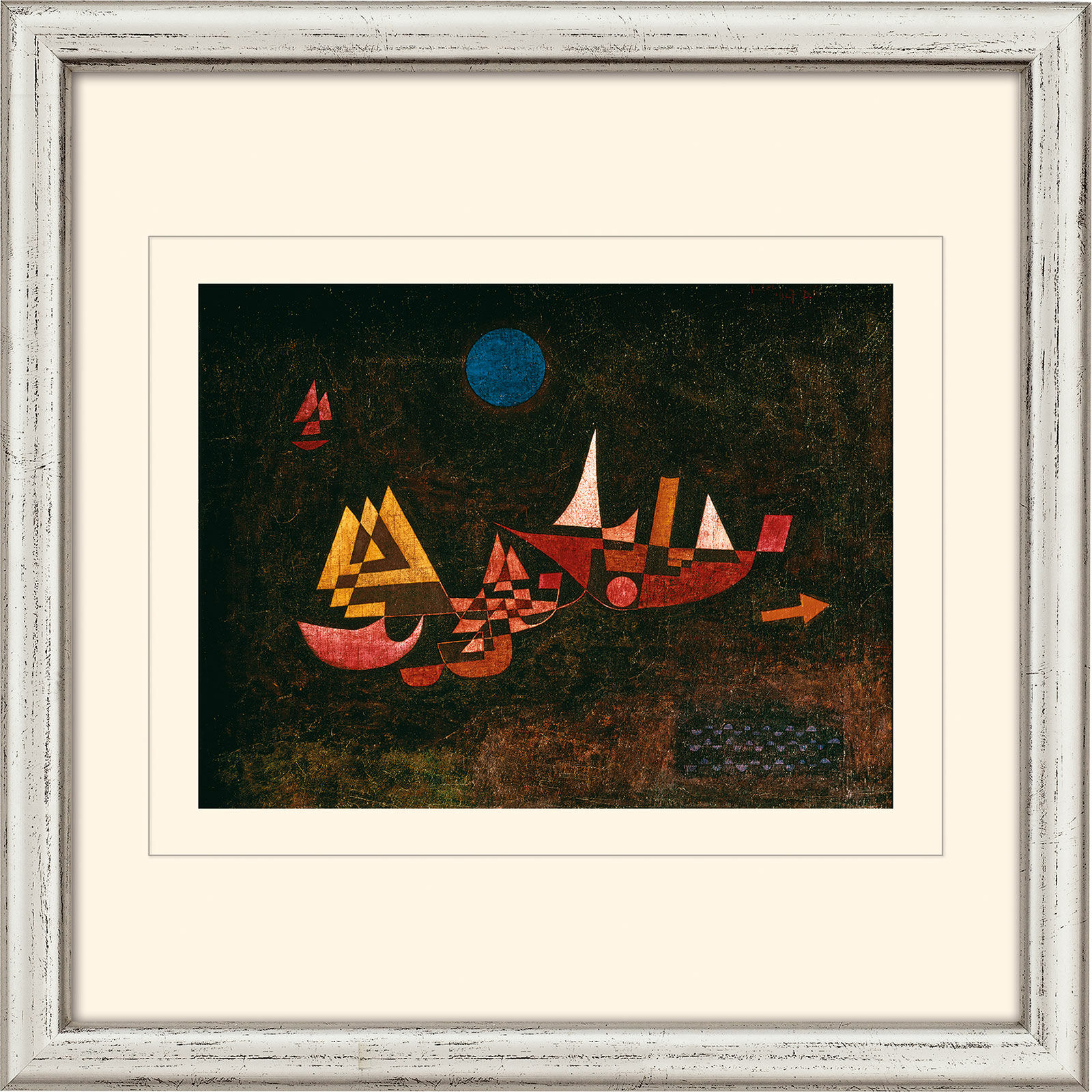 Picture "Departure of the Ships" (1927), framed by Paul Klee