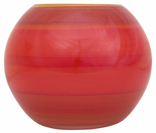 Glass vase "Rouge" with gold decoration, round version