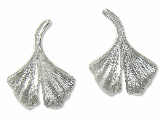 Ginkgo oorbellen in 925 sterling zilver
