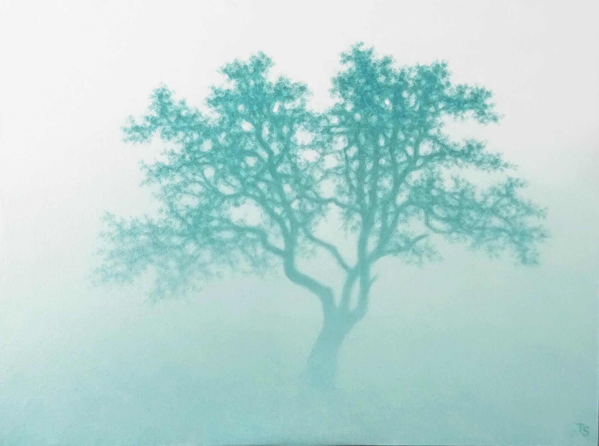 Tableau "Mirabellier dans le brouillard" (2026) (Pièce unique) de Tobias Spierenburg