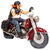 Karikatur "Motorbike", Kunstguss handbemalt
