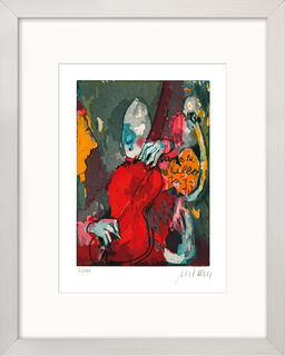 Picture "The Red Cello" (2021), framed by Armin Mueller-Stahl