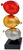 Sculpture "Ballons zen rouge-or-argent"