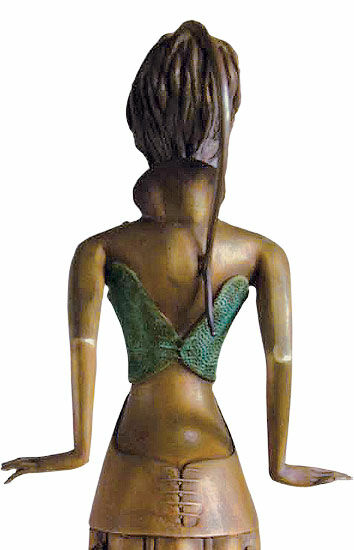 Sculpture "Danseuse en robe à fleurs", bronze von Paul Wunderlich