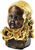 Skulptur "Mädchen mit goldenem Kopftuch", Bronze teilvergoldet