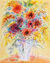 Picture "Bouquet of Flowers in a Light Blue Vase" (2016) (Original / Unique piece), unframed