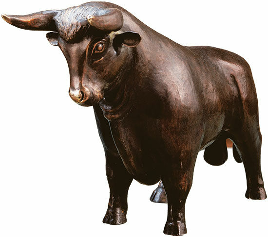 Sculpture "Bull", bonded bronze version by Roman