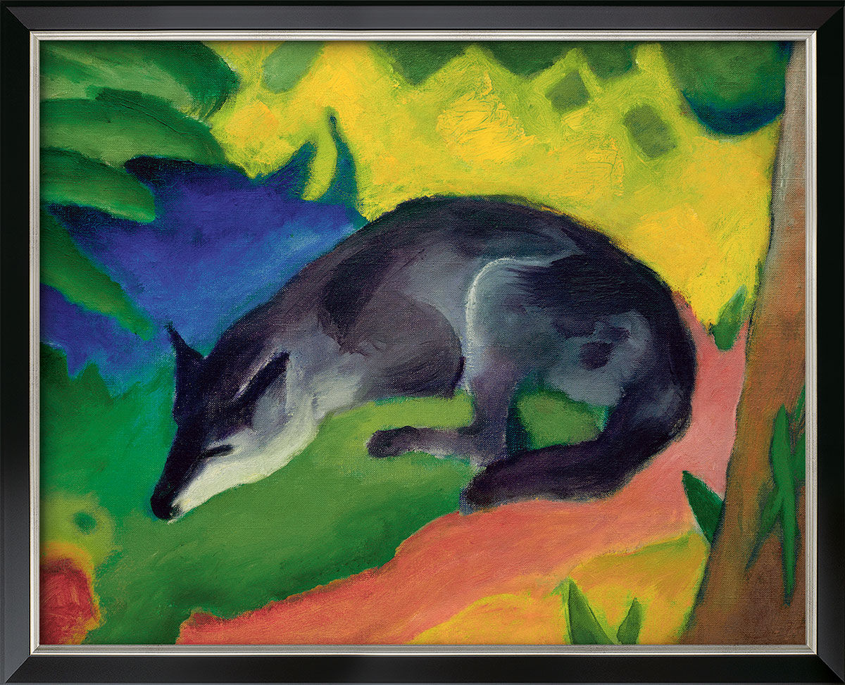Bild "Fox (Blue and Black Fox)" (1911), inramad av Franz Marc