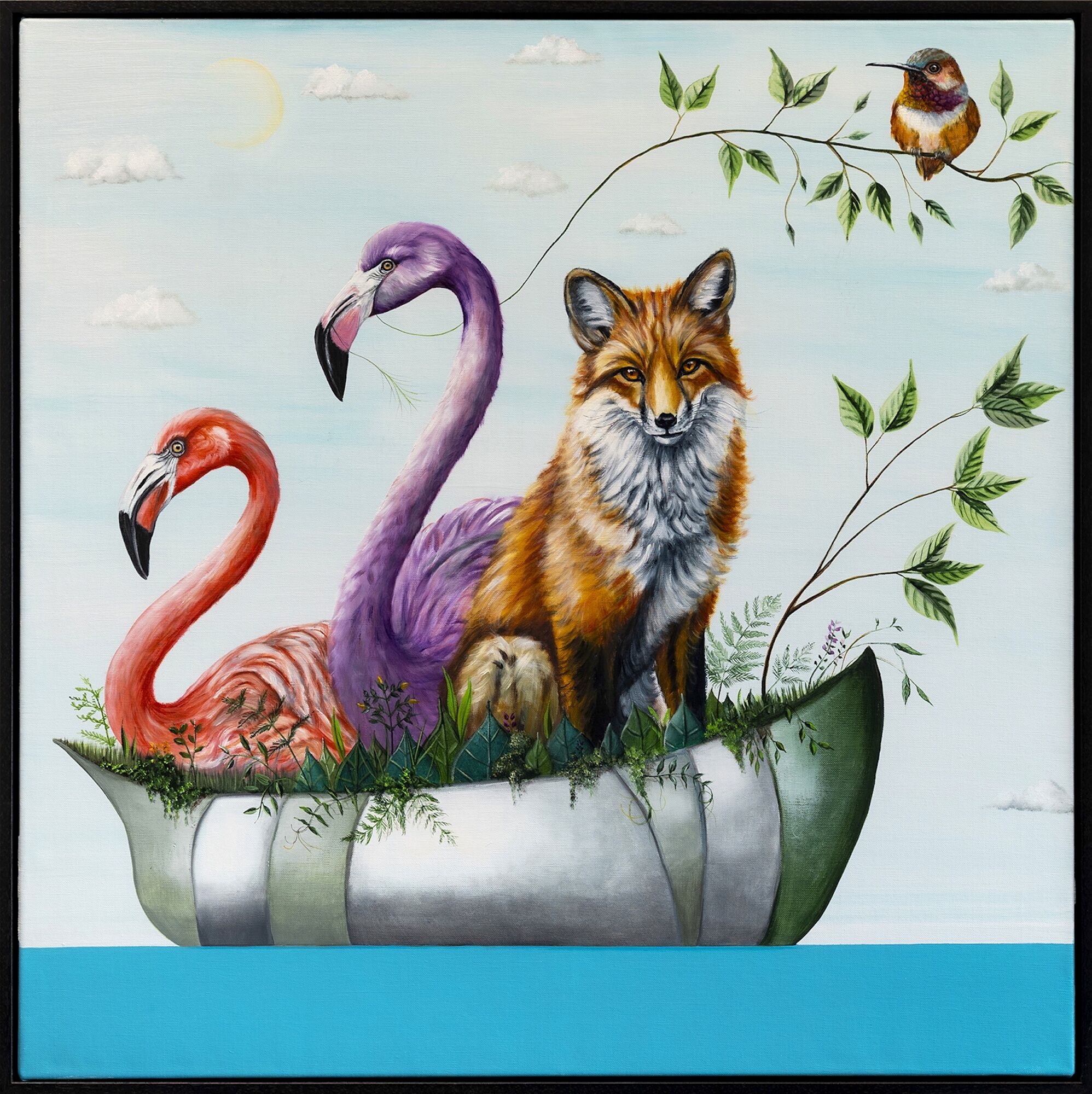 Schilderij „Series Hopefulness I The Garden of Silent Travellers“ (2026) (Uniek exemplaar) van Lezzueck Coosemans