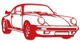 Escultura mural «Porsche Turbo Red» (2022) de Jan M. Petersen