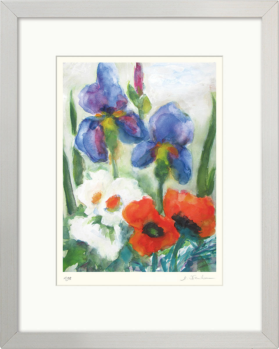 Picture "Summer Flowers" (2020), framed by Christine Kremkau