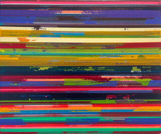 Beeld "Broken Line removed colors bright yellow" (2023) (Uniek stuk) von Ruri Matsumoto
