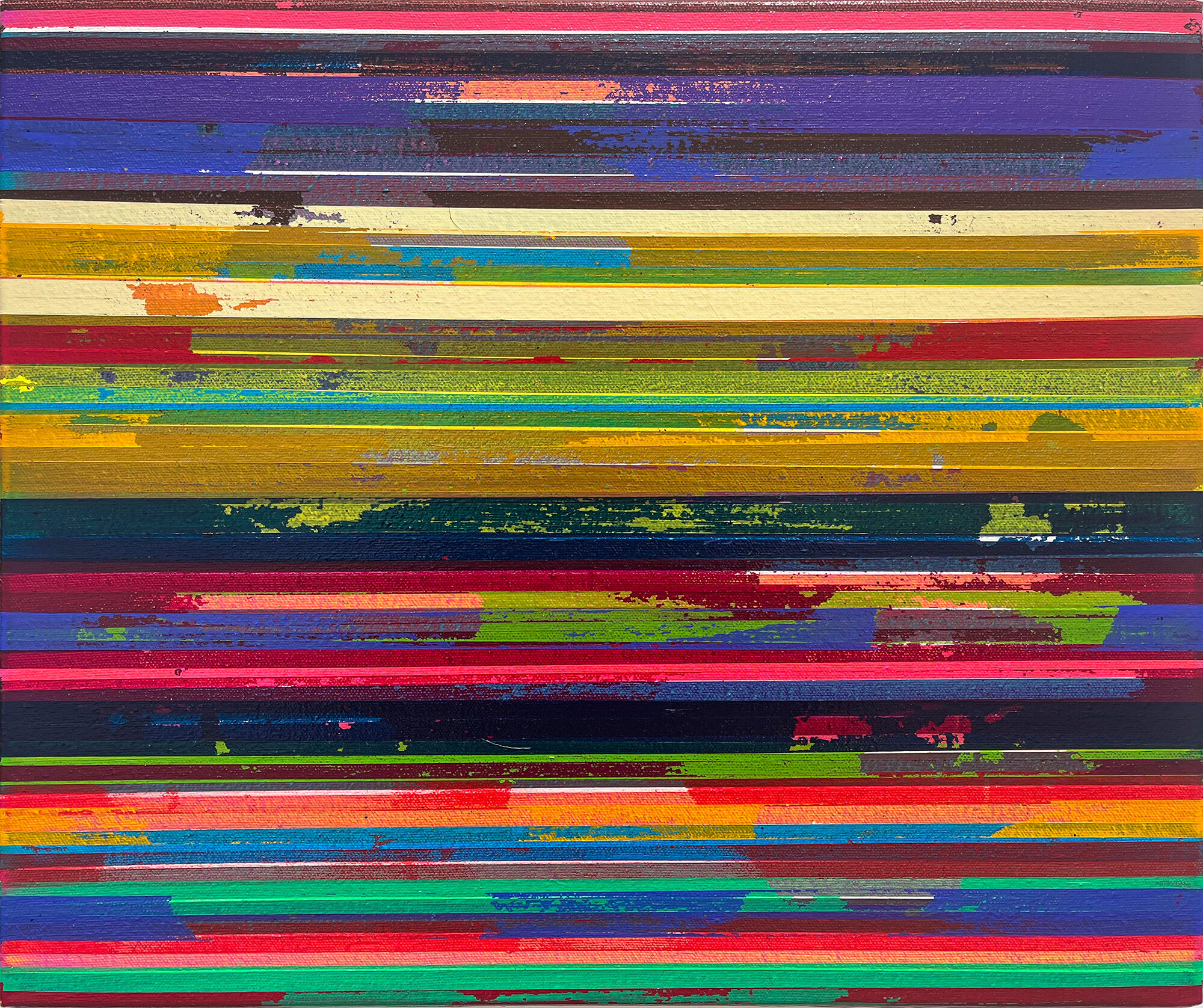 Quadro "Linea spezzata rimossa colori giallo brillante" (2023) (pezzo unico) di Ruri Matsumoto