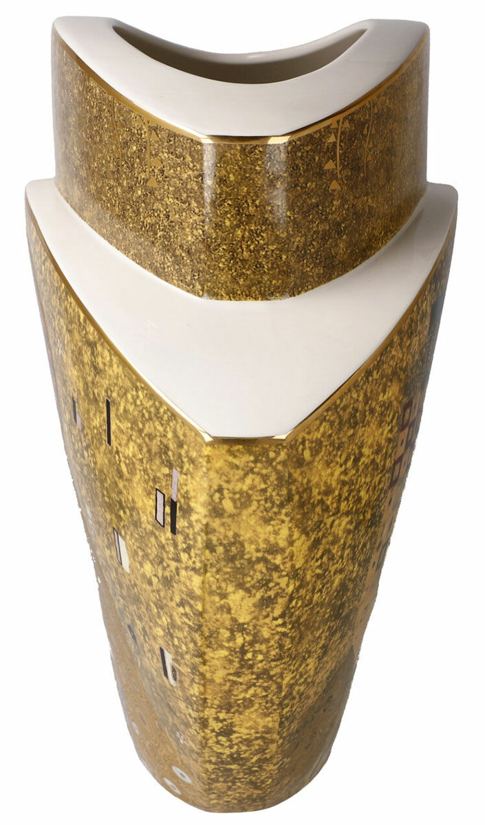 Dobbeltsidet porcelænsvase "Kysset / Adele Bloch-Bauer" med gulddekoration von Gustav Klimt