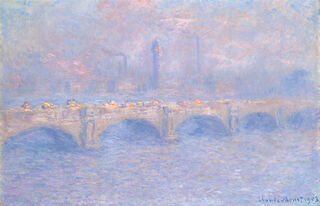 Bild "Waterloo Bridge, solljuseffekt" (1903) av Claude Monet