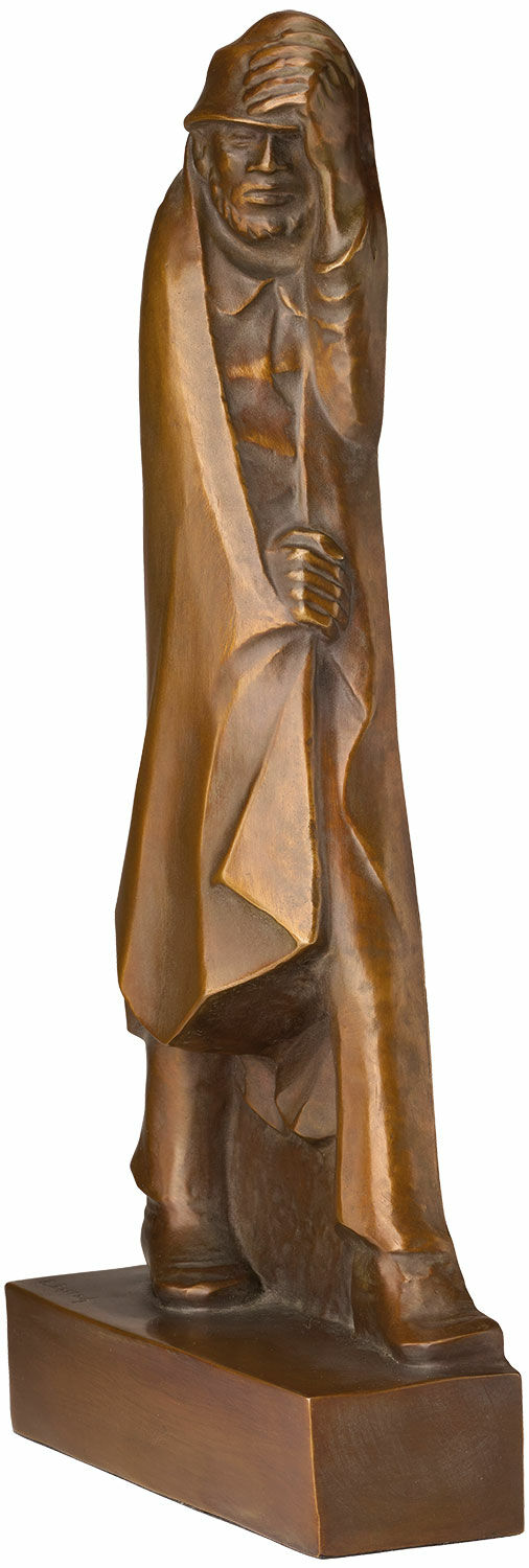 Beeldhouwwerk "Wandelaar in de wind" (1934), reductie in brons von Ernst Barlach