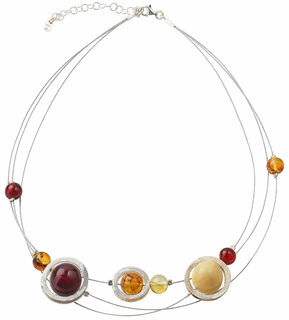 Amber necklace "Sun, Moon and Stars"