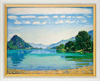 Picture "Lake Thun from Leissigen" (1904), framed by Ferdinand Hodler