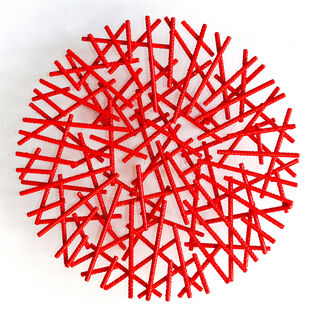Oggetto da parete "Maze Round Red" (2025) (pezzo unico)