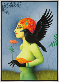 Bild "Vogelbeere" (2026) (Original / Unikat), gerahmt