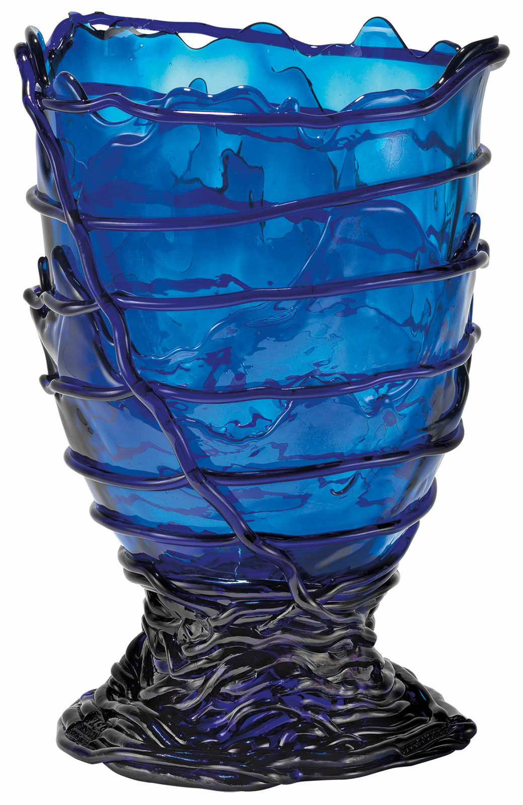 Vase "Pompitu II blau", Silikon von Fish Design by Gaetano Pesce
