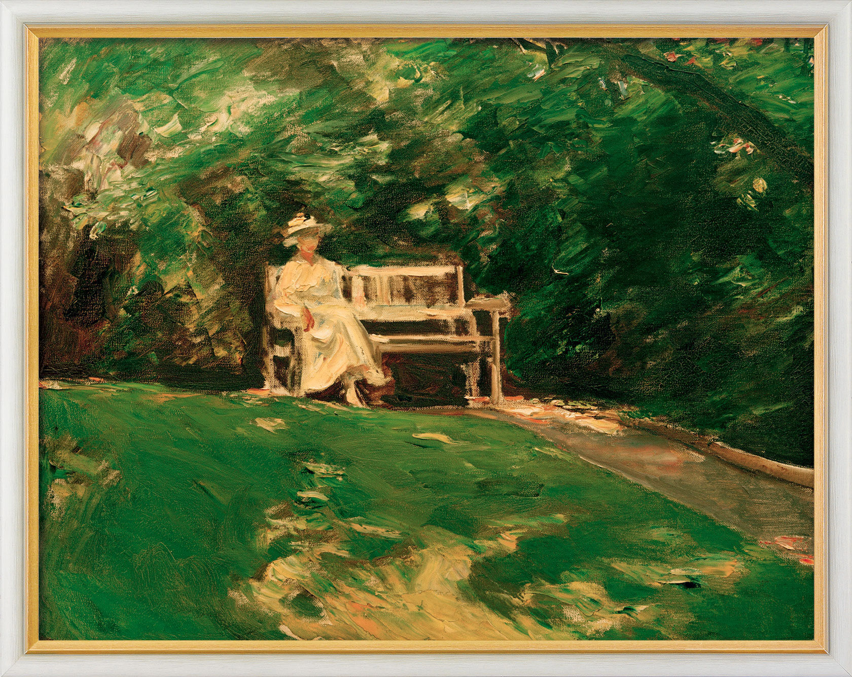 Picture "The Garden Bench" (1916), framed by Max Liebermann