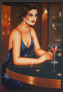 Picture "Journey of Thoughts at the Bar" (2023) (Original / Unique piece), framed by Ekaterina Moré