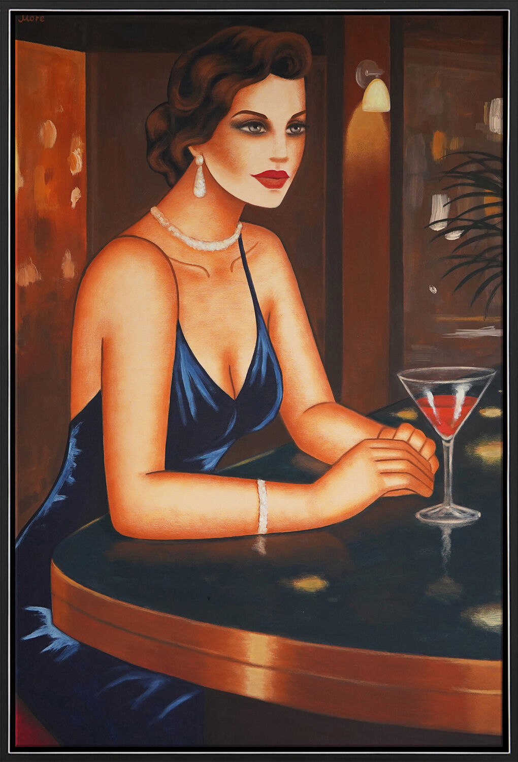 Picture "Journey of Thoughts at the Bar" (2023) (Original / Unique piece), framed by Ekaterina Moré
