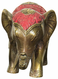 Sculpture "Éléphant" (version rouge), bronze