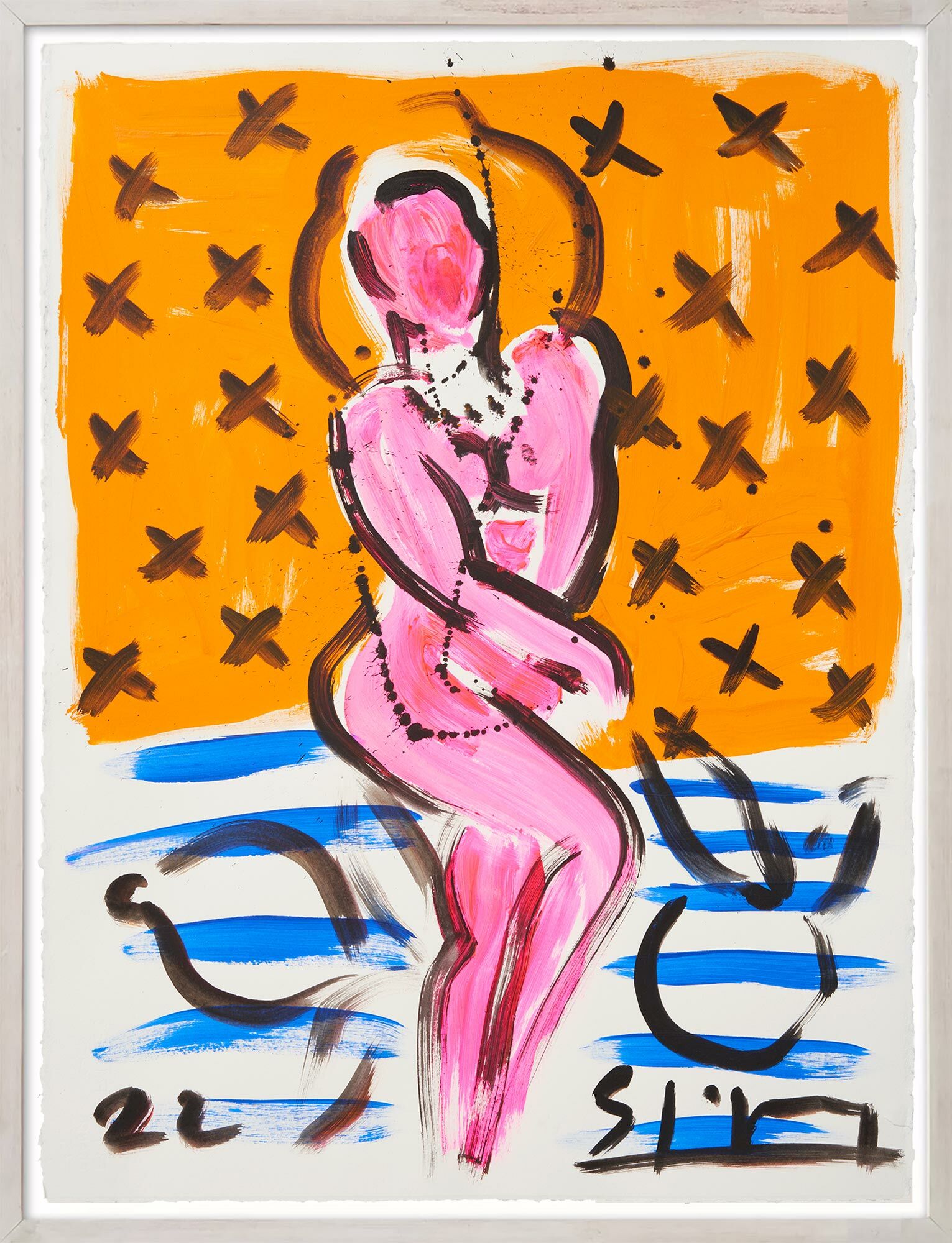 Picture "Sitting Nude" (2022) (Unique piece) by Stefan Szczesny