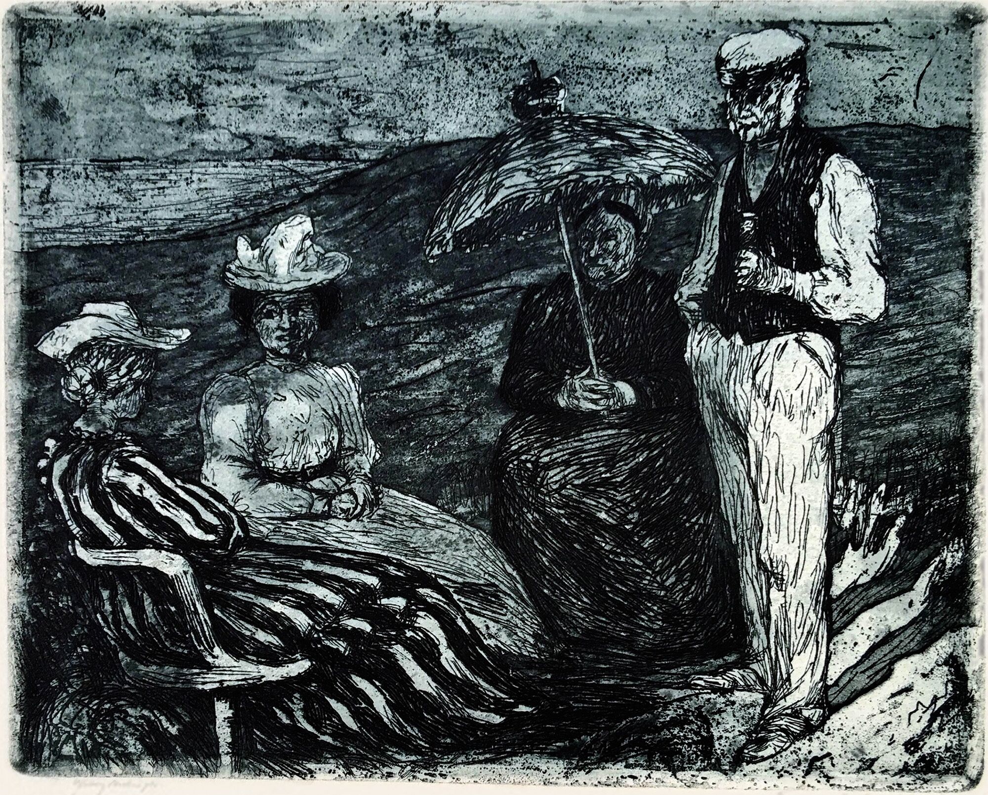 Picture "Conversation" (1906) by Emil Nolde