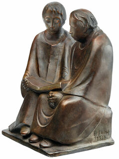 Skulptur "Lesende Mönche III" (1932), Reduktion in Bronze von Ernst Barlach