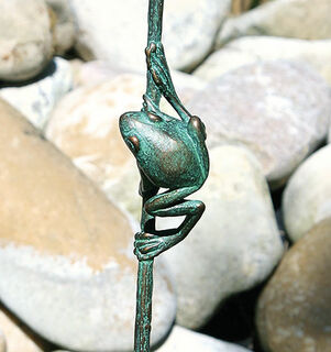 Garden sculpture "Stalk with Frog", bronze