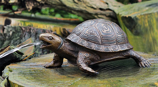 Haveskulptur / gargoyle "Skildpadde", bronze