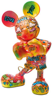 Skulptur "Mickey in Love", Kunstguss von Sabrina Seck