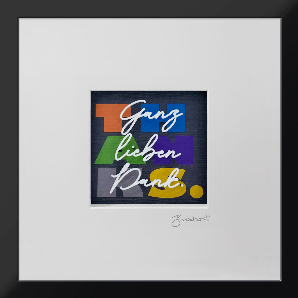 Quadro 3D "Grazie mille" di Ralf Birkelbach