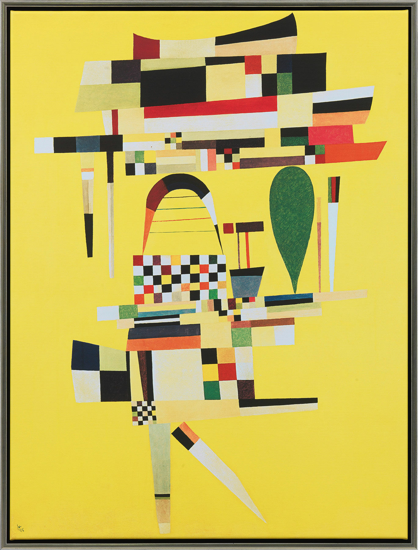 Tableau "Peinture jaune" (1938), encadré von Wassily Kandinsky