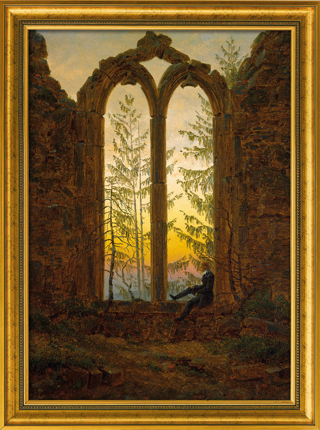 Picture "The Dreamer" (c. 1835), framed by Caspar David Friedrich