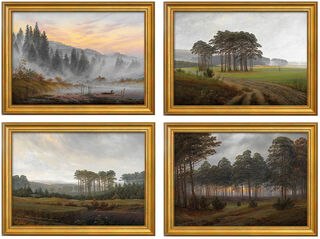 Set of 4 Pictures "Time of Day Cycle" (1821/22), framed