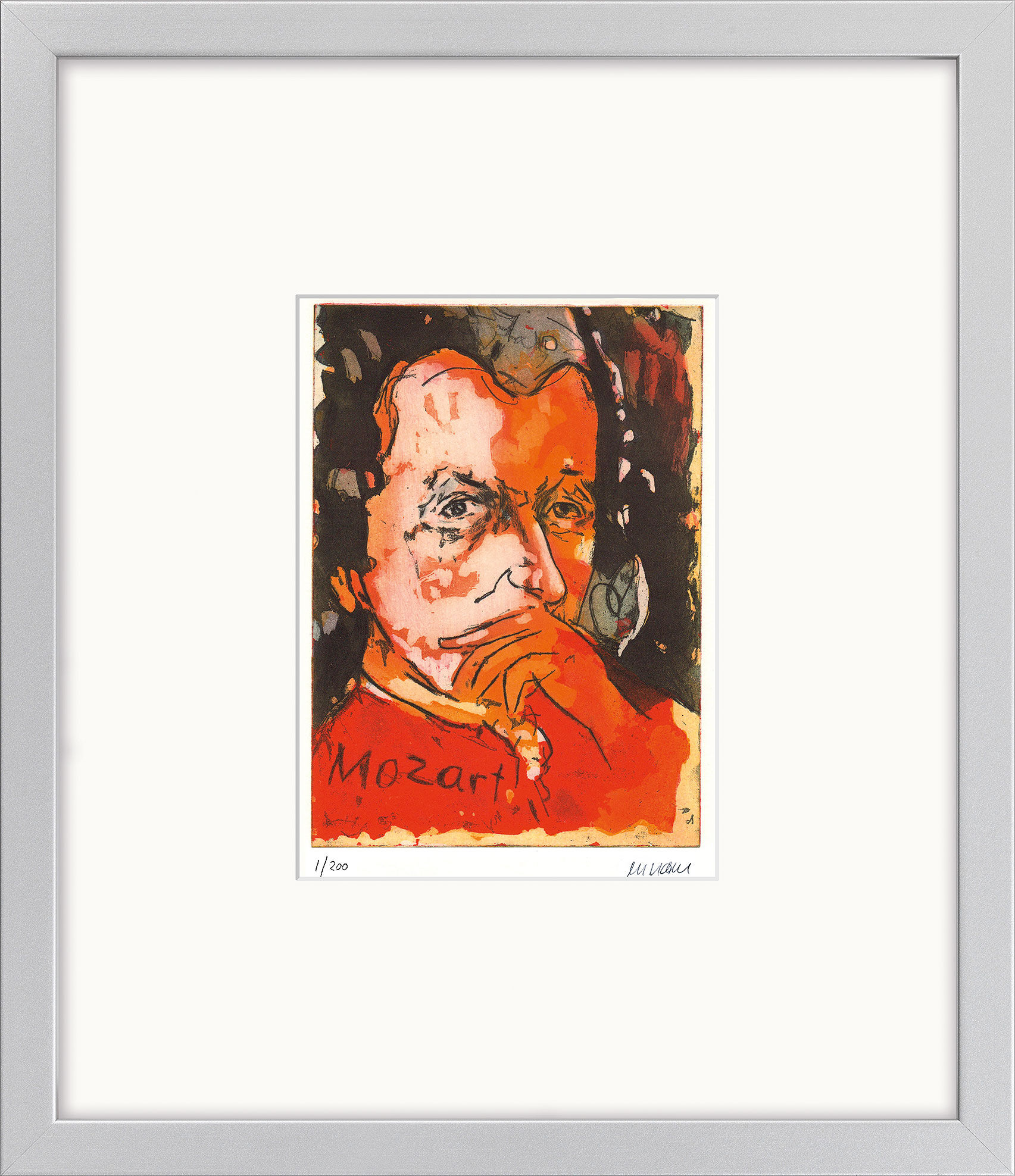 Tableau « Wolfgang Amadeus Mozart » (2016), encadré de Armin Mueller-Stahl