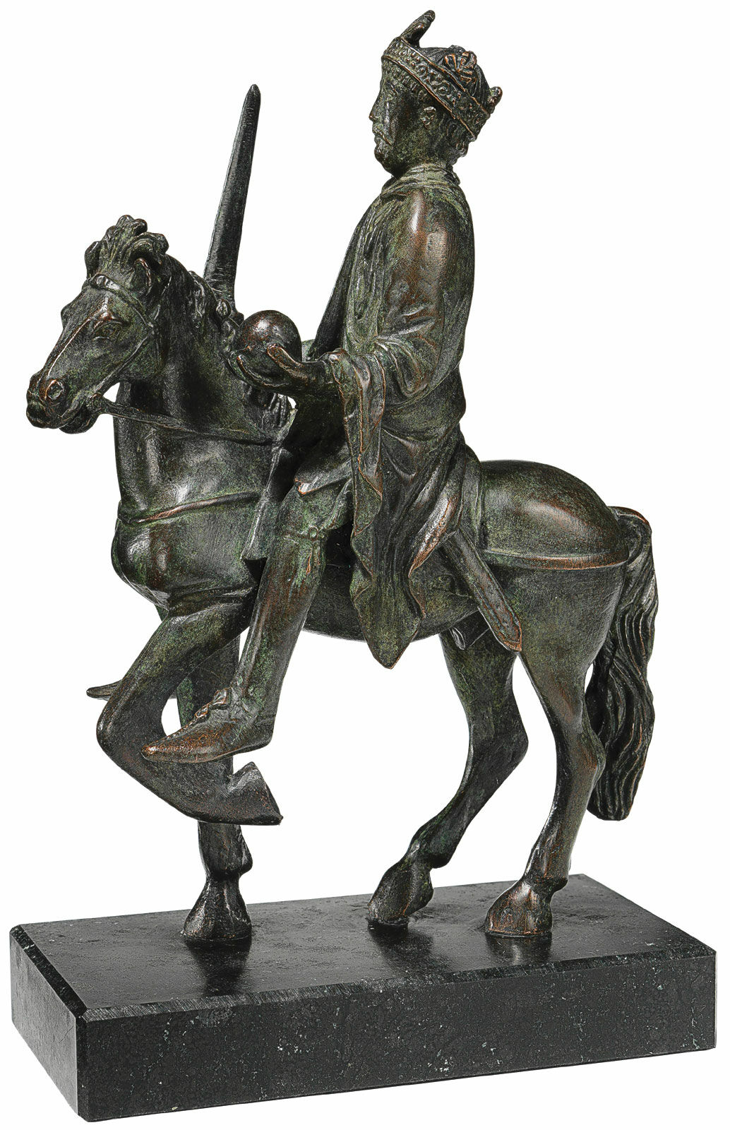 Reiterstatuette "Karl der Große", Version in Bronze