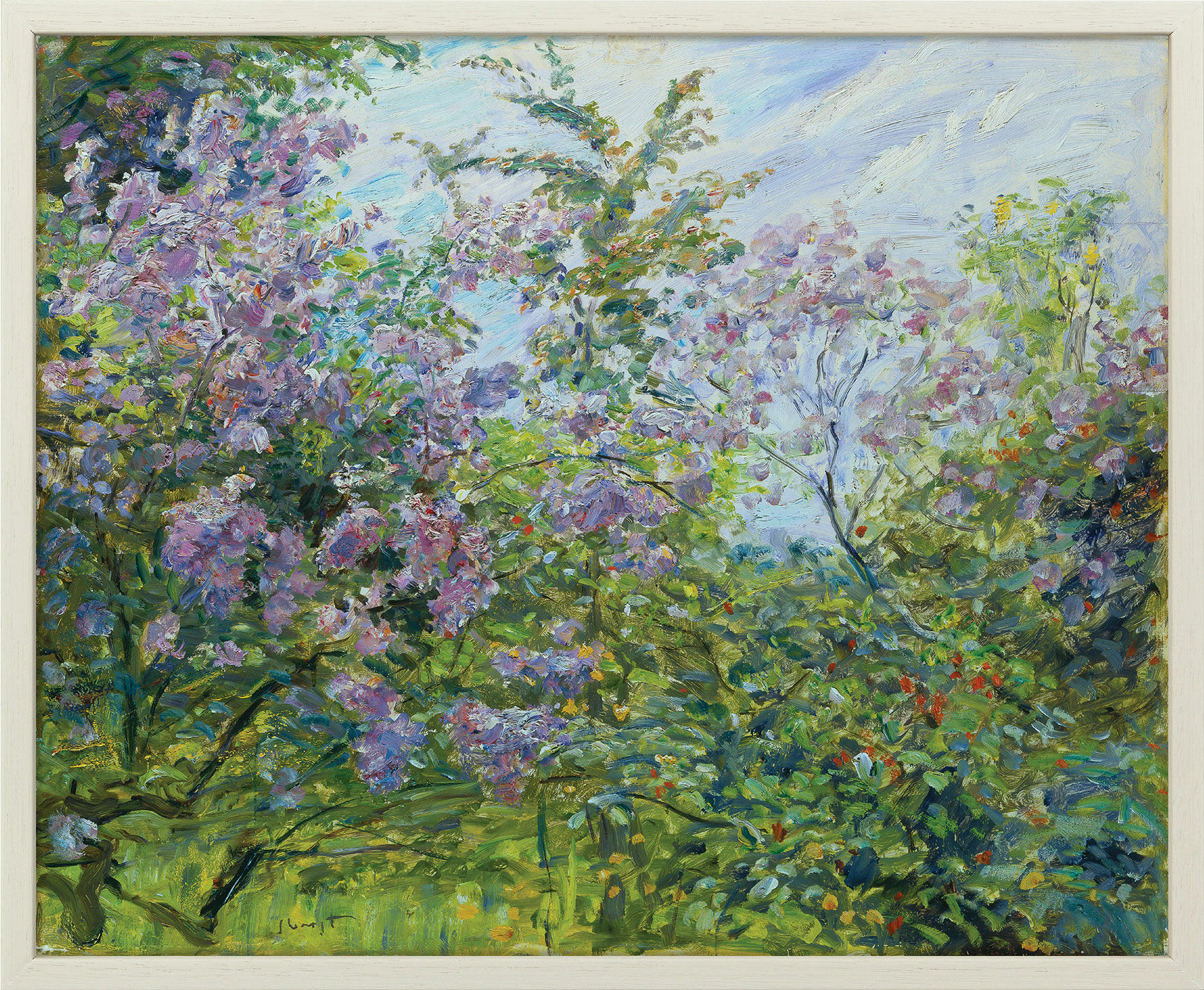 Picture "Flowering Lilacs" (c. 1921), framed by Max Slevogt