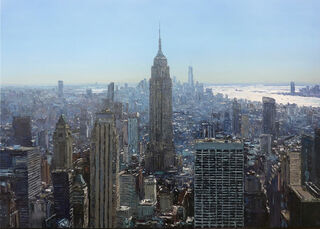 Billede "Midday on Top of Rockefeller Center" (2023) (Original / Unikt værk), på båreramme