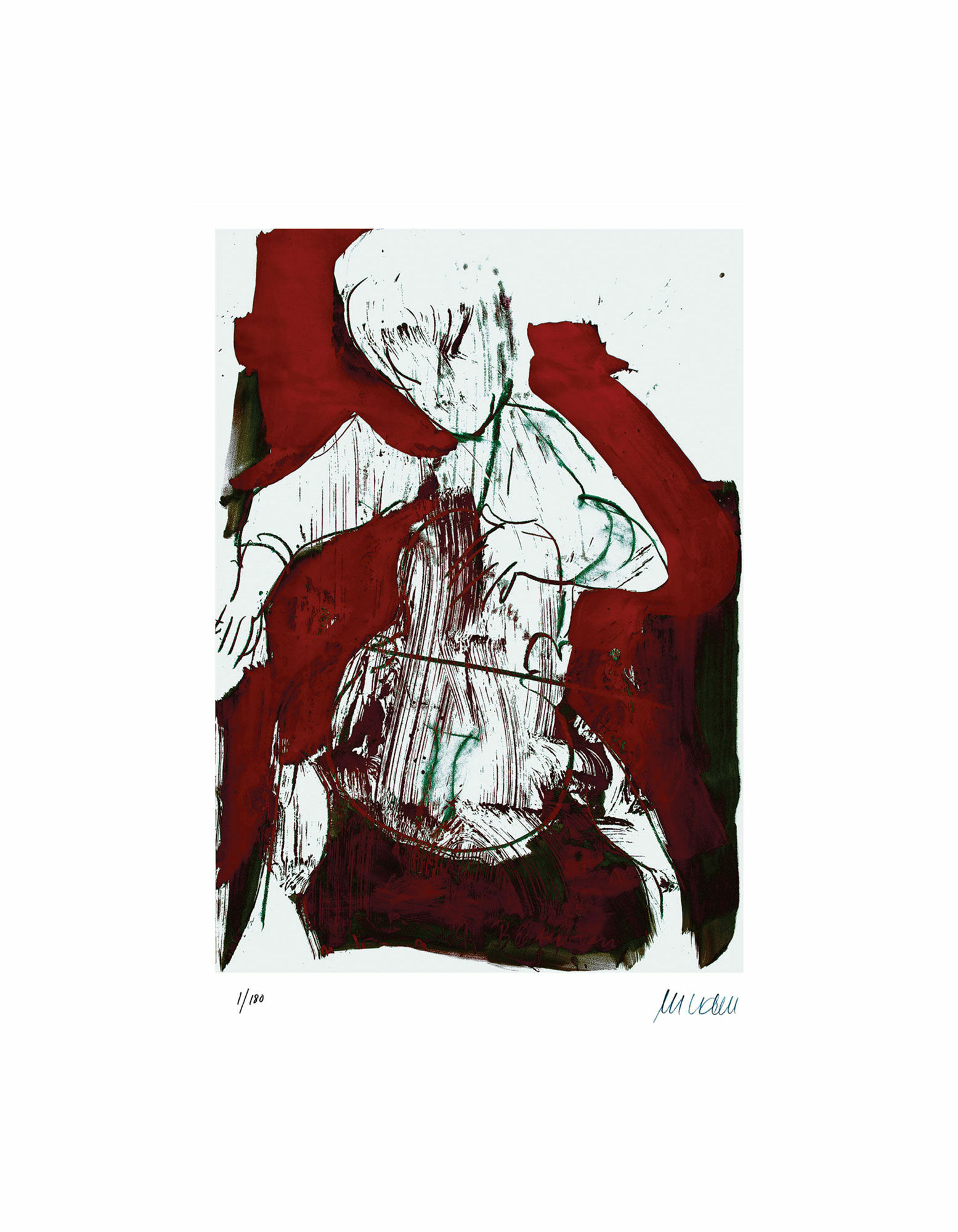 Tableau "Joueur de violoncelle" (2015), non encadré von Armin Mueller-Stahl