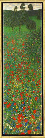 Picture "Poppy Field", framed by Gustav Klimt